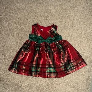 Red and Green little girl Christmas Dress